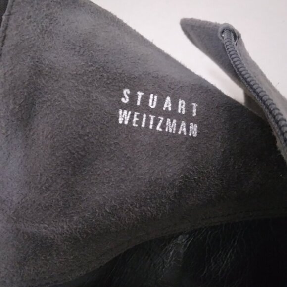 Stuart Weitzman Gray Suede Platform Stiletto Knee High Boots Size 8.5 - Picture 12 of 14